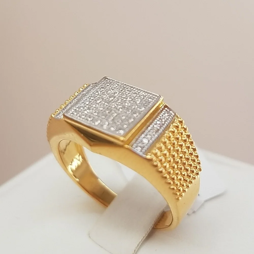 Gold plated men Wedding Band Ring